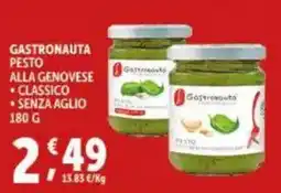 Deco Supermercati Gastronauta pesto alla genovese classico e senza aglio offerta