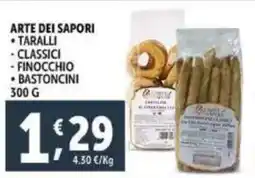Deco Supermercati Arte dei sapori taralli, classici, finocchio e bastoncini offerta