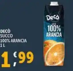 Deco Supermercati Decò succo 100% arancia offerta