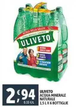 Deco Supermercati Uliveto acqua minerale naturale offerta