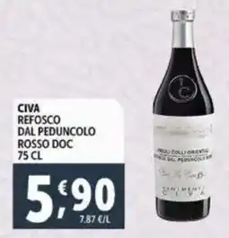 Deco Supermercati Civa refosco dal peduncolo rosso doc offerta