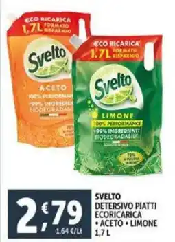 Deco Supermercati Svelto detersivo piatti ecoricarica aceto e limone offerta