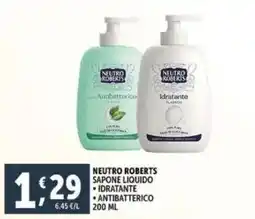 Deco Supermercati Neutro roberts sapone liquido, idratante e antibatterico offerta