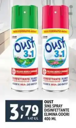 Deco Supermercati Oust 3in1 spray disinfettante elimina odori offerta