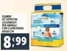 Deco Supermercati Clendy 50 tappetini assorbenti per animali con clorexidina offerta