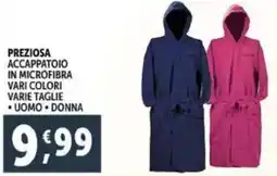 Deco Supermercati Preziosa accappatoio in microfibra, uomo e donna offerta