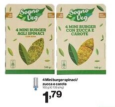In'S Mercato 4 Mini burger spinaci/ zucca e carote offerta