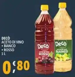 Deco Supermercati Deco aceto di vino bianco e rosso offerta