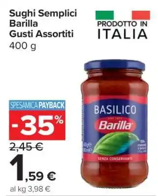 Carrefour Sughi Semplici Barilla Gusti Assortiti offerta
