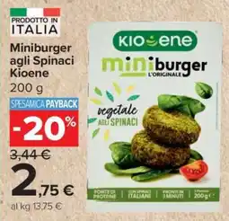 Carrefour Miniburger agli Spinaci Kioene offerta