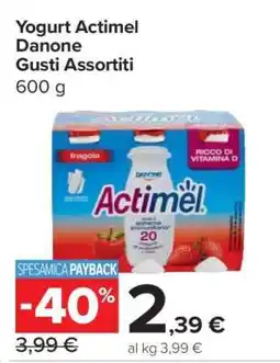 Carrefour Yogurt Actimel Danone Gusti Assortiti offerta