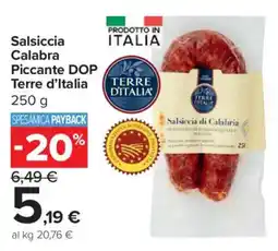 Carrefour Express Salsiccia Calabra Piccante DOP Terre d'Italia offerta