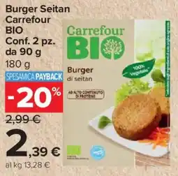Carrefour Express Burger Seitan Carrefour BIO offerta