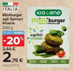 Carrefour Express Miniburger agli Spinaci Kioene offerta
