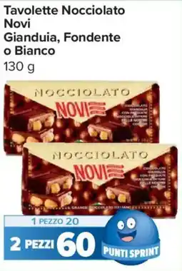 Carrefour Express Tavolette Nocciolato Novi Gianduia, Fondente o Bianco offerta