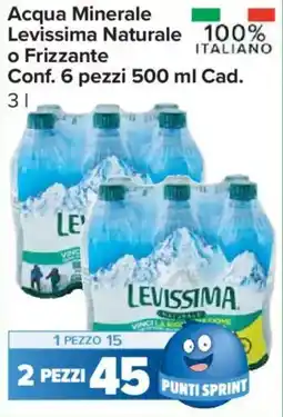 Carrefour Express Acqua Minerale Levissima Naturale o Frizzante offerta