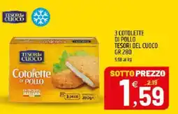 Ard Discount 3 cotolette di pollo TESORI DEL CUOCO offerta