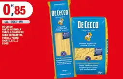Adhoc De cecco pasta di semola trafile classiche varie (spaghetti, fusilli, penne rigate, etc.) offerta