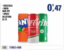 Adhoc Coca cola, fanta, sprite in lattina offerta