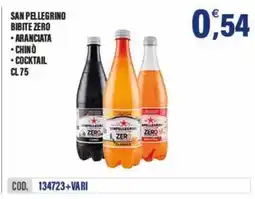 Adhoc San pellegrino bibite zero aranciata, chino, cocktail offerta