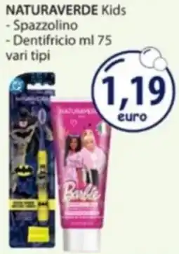 Acqua & Sapone NATURAVERDE Kids Spazzolino e Dentifricio offerta