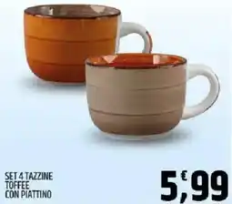 Ard Discount Set 4 tazzine toffee con piattino offerta