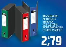 Ard Discount Registratore protocollo uniblack con custodia pigna dorso offerta