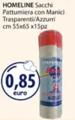 Acqua & Sapone HOMELINE Sacchi Pattumiera con Manici Trasparenti/Azzurri offerta