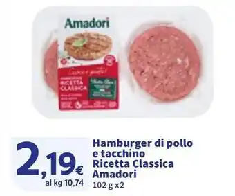 Hamburger di pollo e tacchino Ricetta Classica Amadori