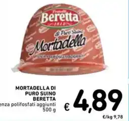 Spazio Conad Mortadella di puro suino beretta senza polifosfati aggiunti offerta