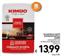 Spazio Conad 80 capsule caffè espresso napoli KIMBO offerta