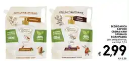 Spazio Conad Ecoricarica sapone crema mani spuma di sciampagna con antibatterico offerta