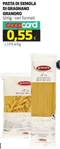 Coop Pasta di semola di gragnano GRANORO offerta