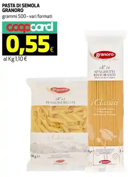 Coop Pasta di semola GRANORO offerta