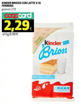 Coop Kinder brioss con latte x 10 FERRERO offerta