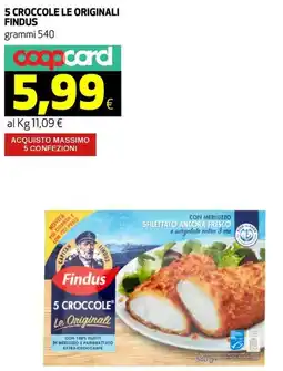Coop 5 croccole le originali FINDUS offerta