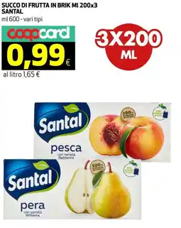 Coop Succo di frutta in brik SANTAL offerta