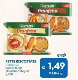 MD Discount FETTE BISCOTTATE DELVERDE dorate tonde classiche/integrali offerta