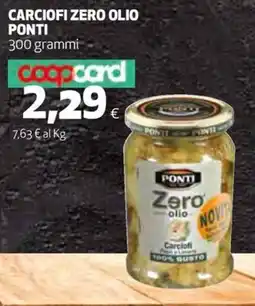 Coop Carciofi zero olio PONTI offerta