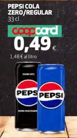 Coop Pepsi cola zero/regular offerta
