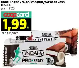 Coop Lindahls pro + snack coconut/cacao nestle' offerta