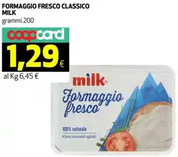 Coop Formaggio fresco classico MILK offerta