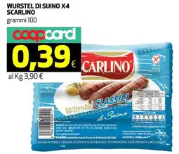 Coop Wurstel di suino x4 SCARLINO offerta