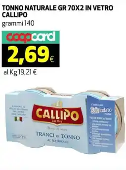 Coop Tonno naturale in vetro CALLIPO offerta