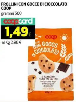 Coop Frollini con gocce di cioccolato COOP offerta
