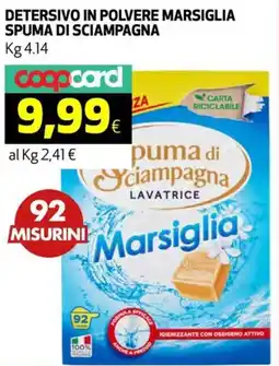 Coop Detersivo in polvere marsiglia SPUMA DI SCIAMPAGNA offerta