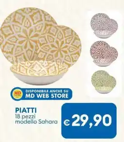 MD Discount Piatti 18 pezzi modello sahara offerta