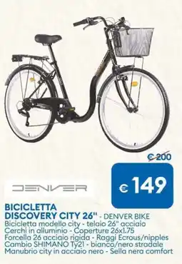 MD Discount DENVER bicicletta discovery city 26" offerta
