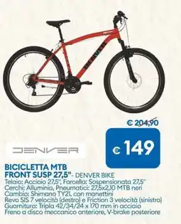 MD Discount DENVER bicicletta mtb front susp 27,5" offerta