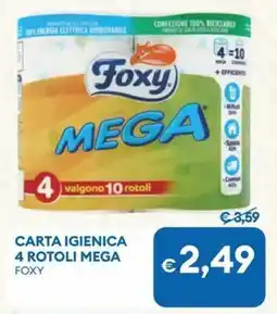 MD Discount Carta igienica 4 rotoli mega FOXY offerta